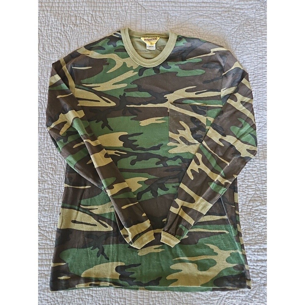 Vintage Ranger Camo Shirt Youth XL Mens S/XS Hunting Outdoors Woodland
